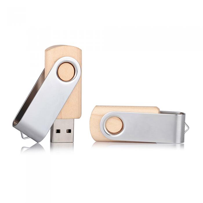 64 GB Ahşap Döner Kapaklı USB Bellek